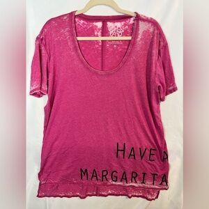 Chaser T-Shirt Pink Have A Margarita Oversized Tee NWOT Size M